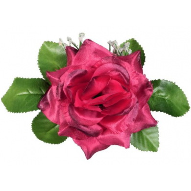 Róża w pąku - główka z liściem Red.Purple